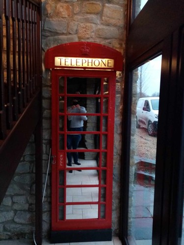 Red telephone box panel - red,