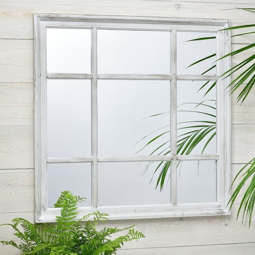 Rustic look white window wall - look,