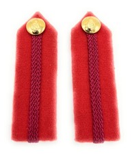 Gorget Collar Staff Gorget Patches Large Clip on Kings Crown Buttons Red & Maroo