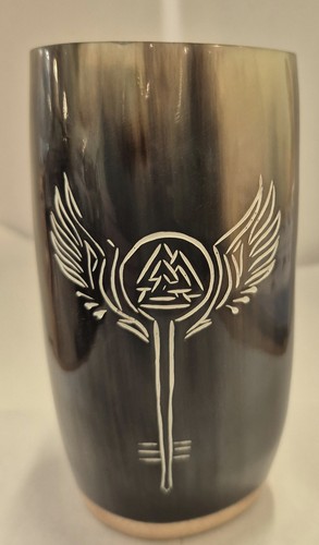 Buffalo horn mug with - mug, viking