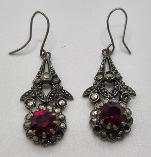 Vintage silver tone red - vintage,