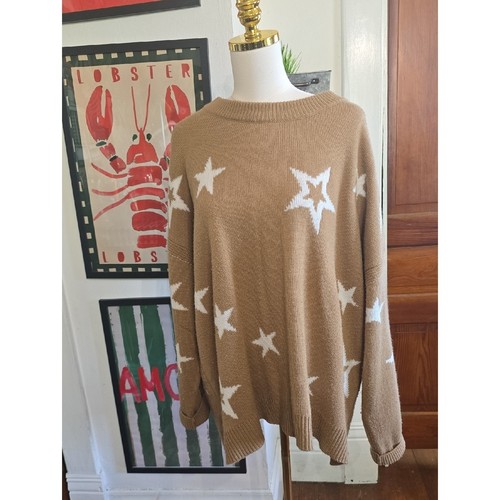Lane bryant tan star - star, crewneck