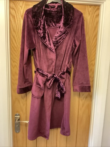 Ladies burgundy dressing gown - ladies,