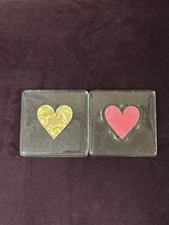 Pair of Jo Downs Glass Heart