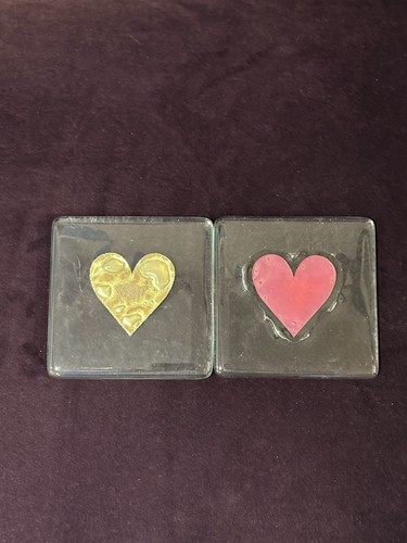 Pair downs glass heart - jo,