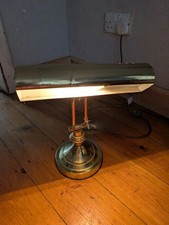 Working Vintage Brass Banker's Desk Lamp Gold Retro Adjustable Head