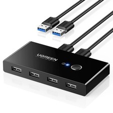 UGREEN USB Switch, 2 in 4 Output USB KVM Switcher,2 Computers Share USB 4 USB 