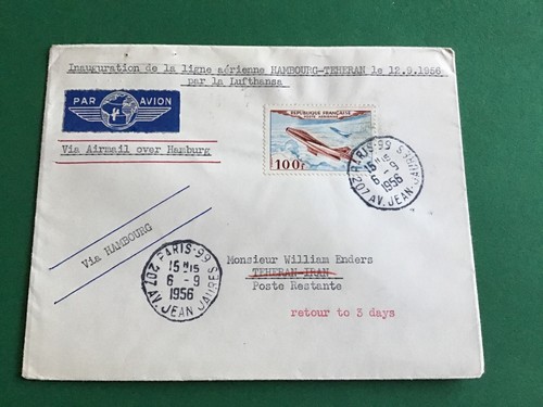 France air mail via - via, hamburg