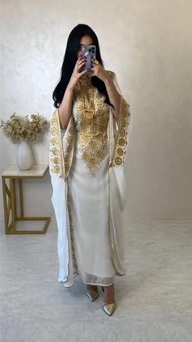 White long moroccan kaftan - white,
