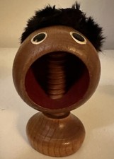 Vintage 1960s Nut Cracker Wooden Teak Fur Gonk Danish Mid Century Nutcracker