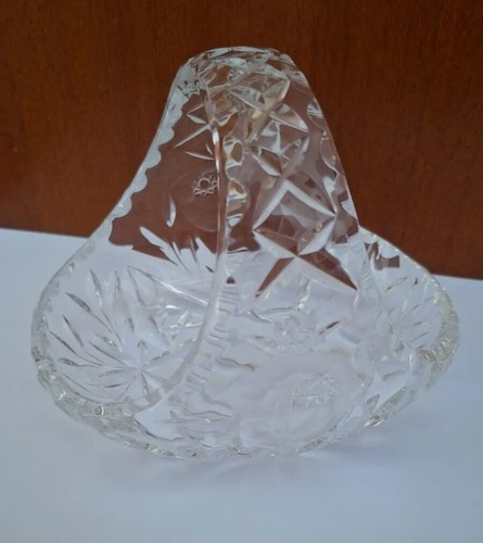 Crystal glass posy basket - crystal,