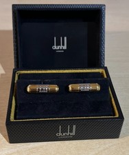 Dunhill Cufflinks. Gold/Silver finish cufflinks  - Capsule Design with Logo