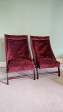 Pair of Antique Victorian Folding Chairs – Upholstered Wooden Frames