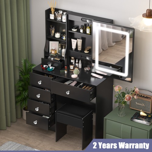 Black dressing table with - black,