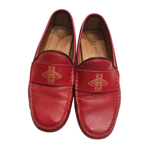 Gucci red leather drivers - gucci,