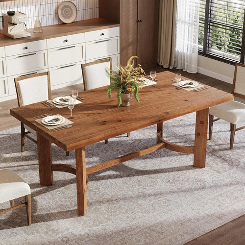 Solid wood farmhouse dining - solid,