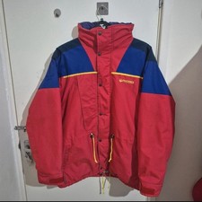 Red Blue Phoenix Switzerland Thick Puffy Ski Jacket With Zipped On Hood| Size  L