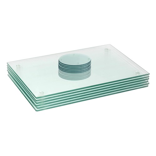 12pc rectangle glass placemats - 12pc,
