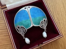 Vintage Liberty & Co Sterling Silver Enamel Brooch - Circa 1988