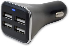 USB Car Adapter Charger with 4 USB Ports 12v and 24v in Car Gadgets Power