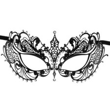 Stunning Black Venetian Masquerade Mask Eye Halloween Party Lace Fancy Dress