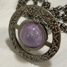Vivienne Westwood Necklace Flower Amethyst Orb Pendant Purple Gunmetal R 4.3 BOX