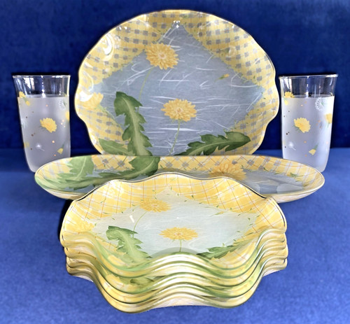 Vtg arcopal dandelion - dandelion, yellow