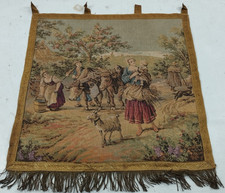 Vintage French Pastoral village Scene Home Decor Wall Hanging Tapestry 51x51 cm