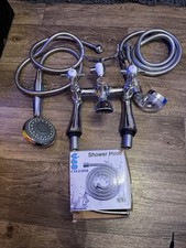 Traditional victorian style bath shower mixer tap chrome telephone shower (K)