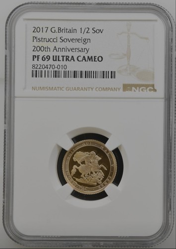 2017 proof gold - half, sovereign