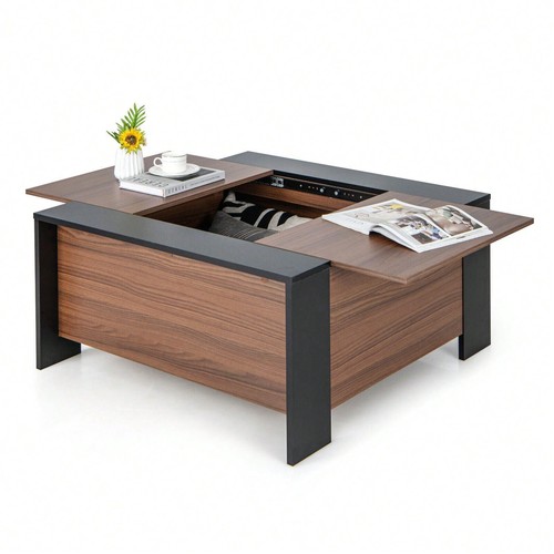 Brown extendable coffee table - brown,