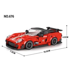 Lego-compatible Ferrari car model building blocks toy.