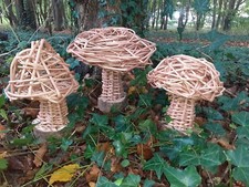 Willow Weaved Wicker Mushrooms Garden Ornaments
