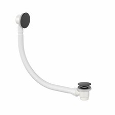 Bathroom Pop up Bath Tub Waste & Overflow Plug Black Standard Modern