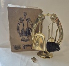 Ianthe Fireside Companion Set Horse Shoe Polished Brass Vintage