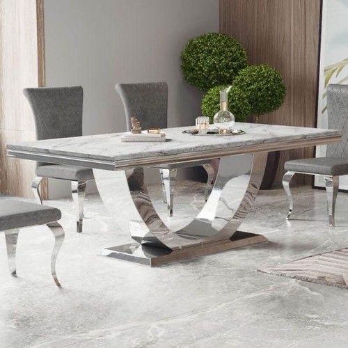 Large marble look dining table - large,