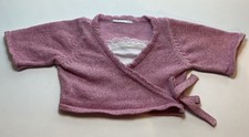 Build A Bear Pink Sparkly Knitted Ballet Wrap Cardigan White Vest Girls Clothes