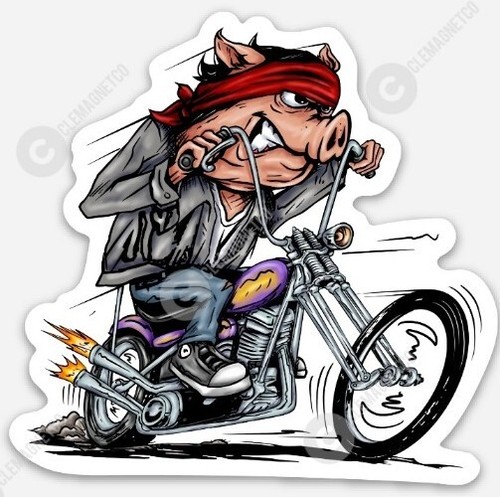 Rat fink motorcycle - fink, sticker