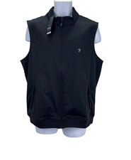 Farah Hebron Golf Performance Gilet, Mens Vest Size Large, Black, New