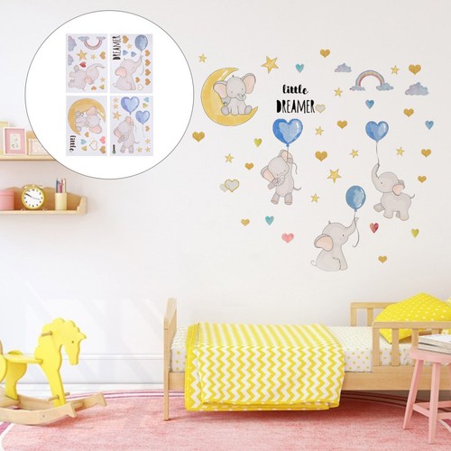 4pcs cartoon elephant wall - 4pcs,