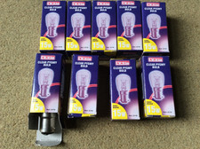 Nine Lyvia 15W Clear Pygmy Light Bulbs, Boxed Small Bayonet Fitting SBC - New