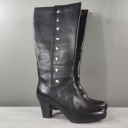 Clarks black leather - clarks, studded