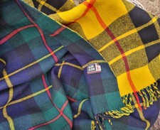 Glen Elgin HEAVY WOOL TARTAN BLANKET double sided MACLEOD Tartan