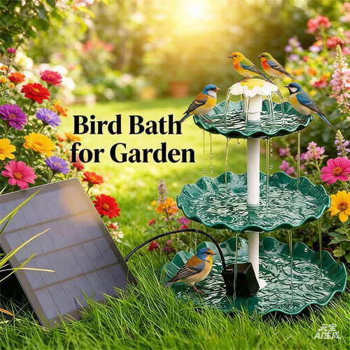 Tier solar bird bath - solar,