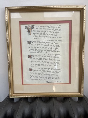 Poem original print framed - if,