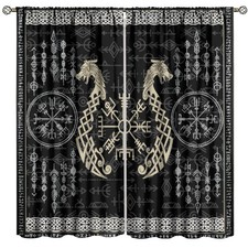 Nordic Vikings Print Curtain