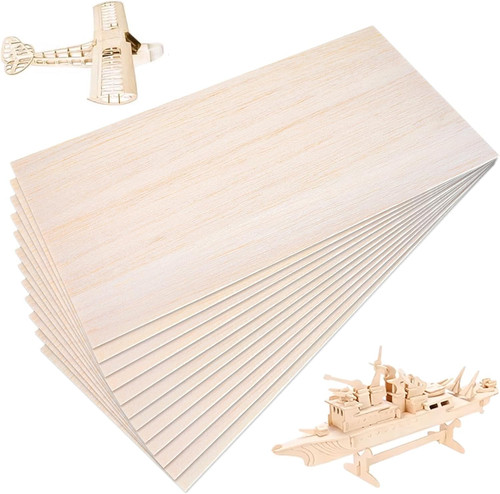 Balsa wood sheets pack - balsa, 12