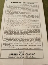 Spring Cup Classic Romford Speedway April 29th 1971