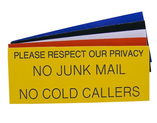 Engraved plaque junk mail - no,