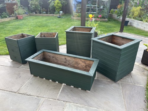 Large wooden garden planters - large,